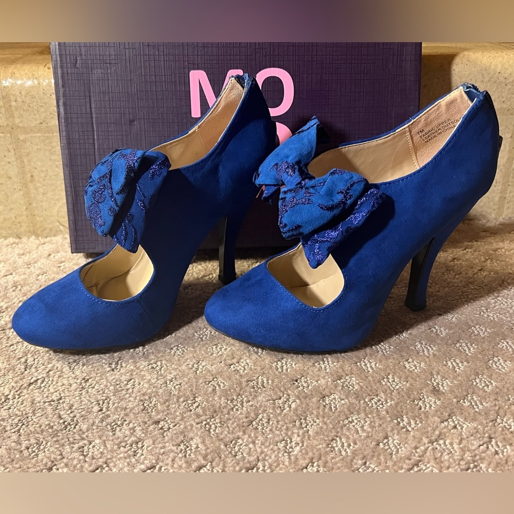 Mojo Mox Eliza Royal Blue Heels Sz 7 M
